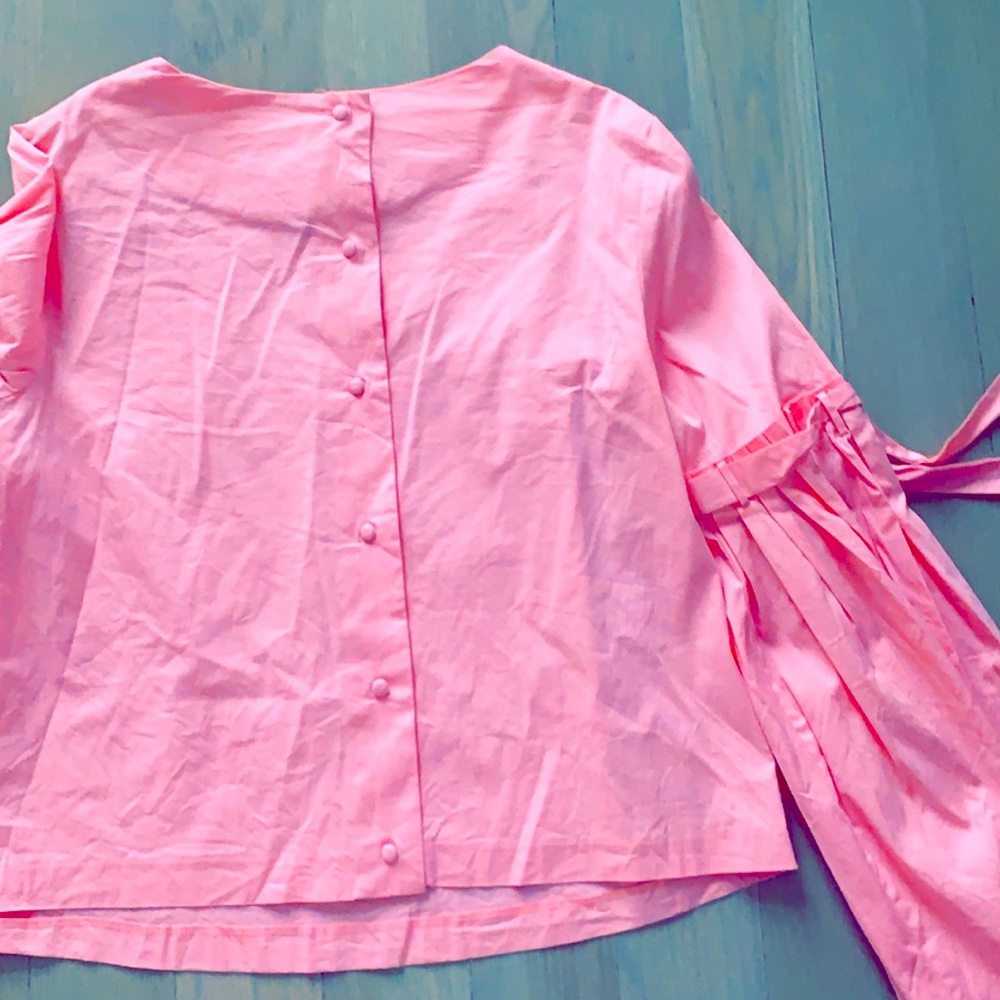 Pleated pink blouse